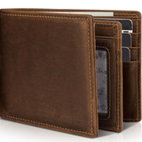 Cartera Bifold Hombre Cuero Real con Bloqueo RFID - VyFlair