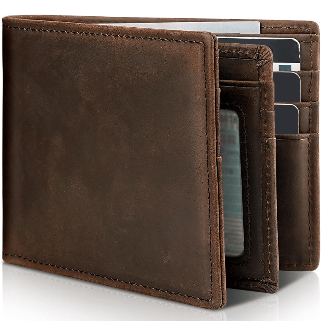 Cartera Bifold Hombre Cuero Real con Bloqueo RFID - VyFlair