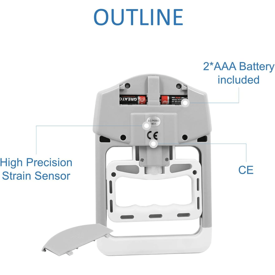 Dinamómetro Digital Gripmaster - Preciso y Portátil - 90kg - VyFlair
