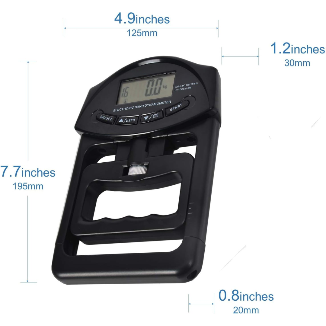 Dinamómetro Digital Gripmaster - Preciso y Portátil - 90kg