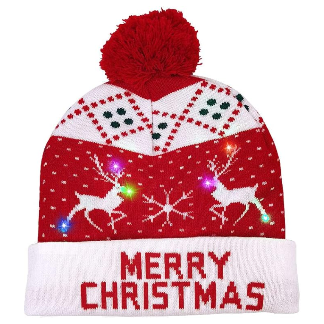 Gorro Natalizio LED GlowDeer – Caldo, Festivo e Luminoso