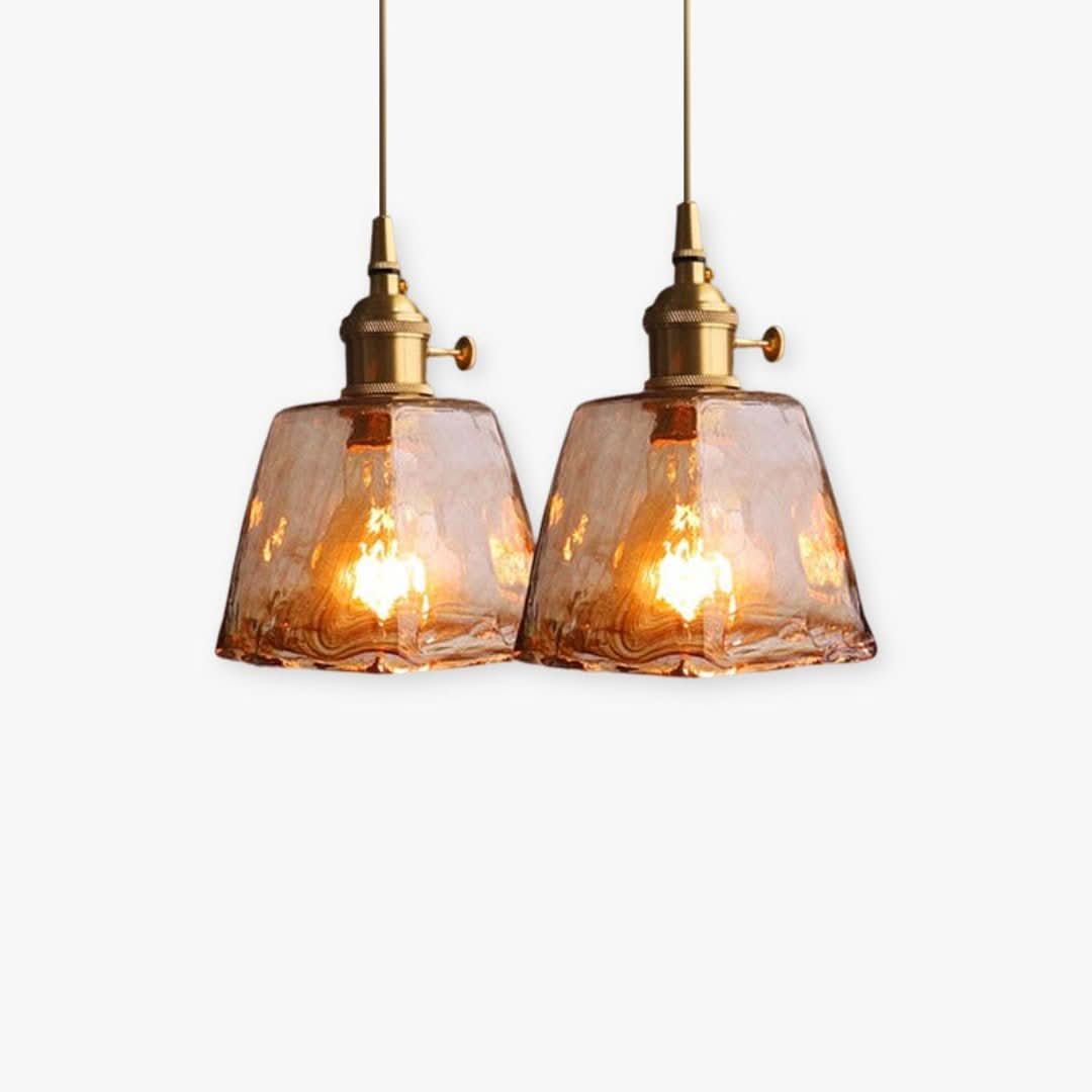 Levy lámparas colgantes de LED retro sala de estar dormitorio de vidrio de metal-Ceiling lamps-VyFlair
