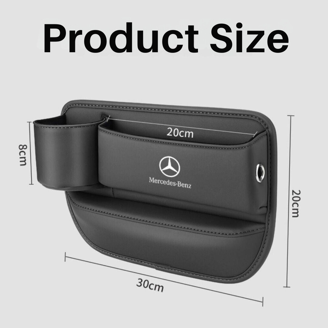 Organizador de asiento del automóvil de cuero + portavasos-Auto Accessories-VyFlair