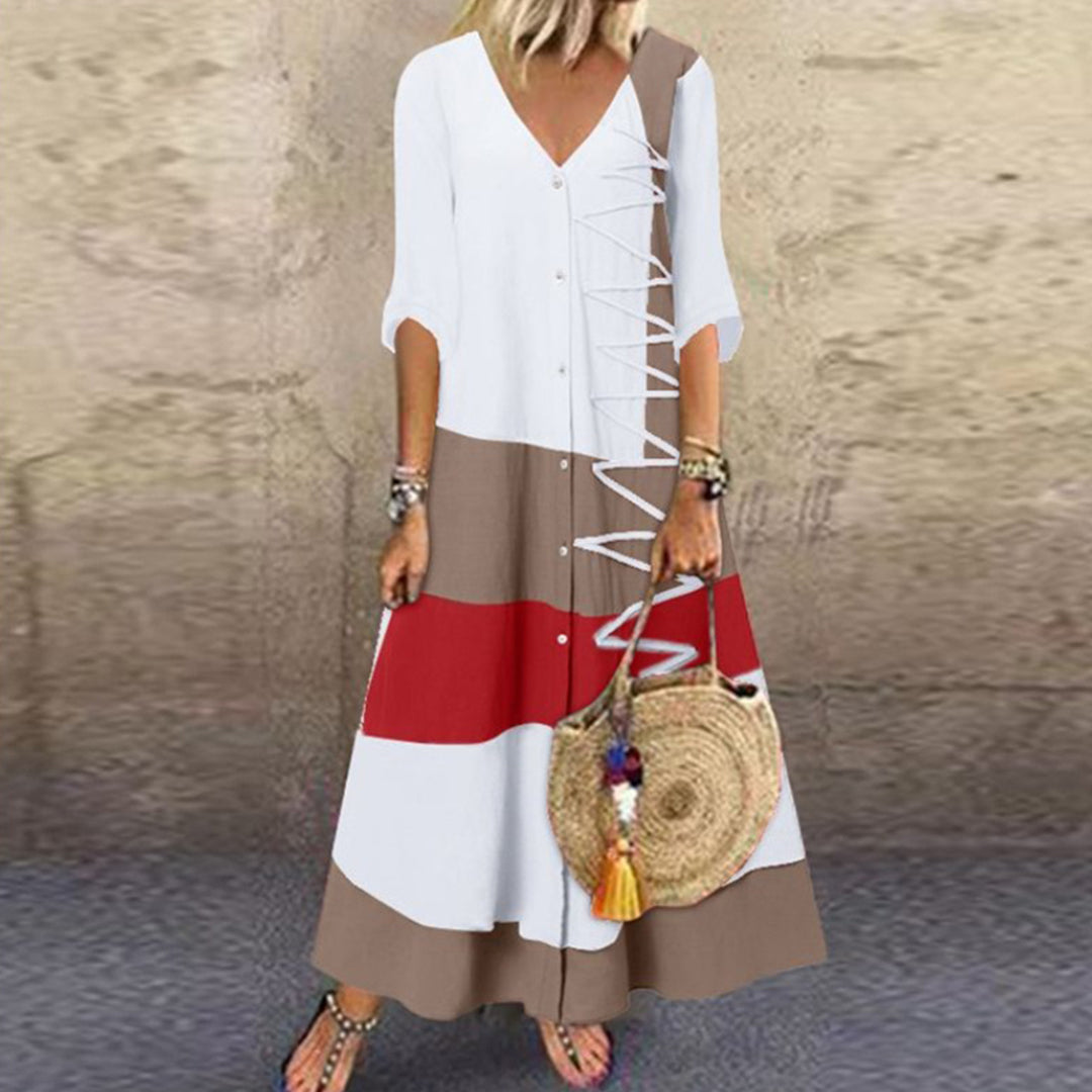 Vestido de Verano Elegante a Rayas Blancas para Mujeres - Vestidos Estilosos para Invitadas de Boda