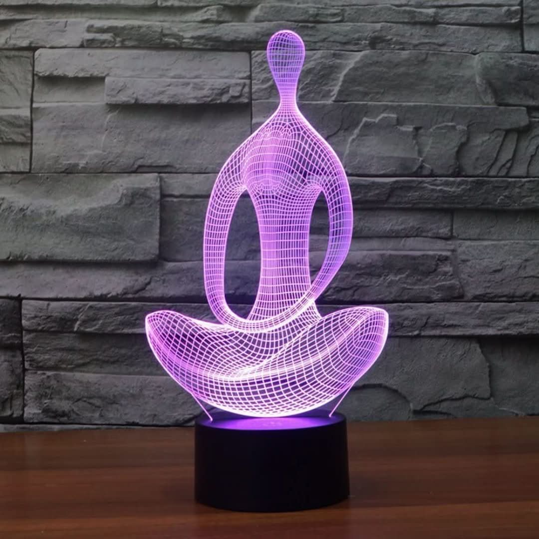 Lámpara LED 3D de meditación de yoga-Table lamp-VyFlair