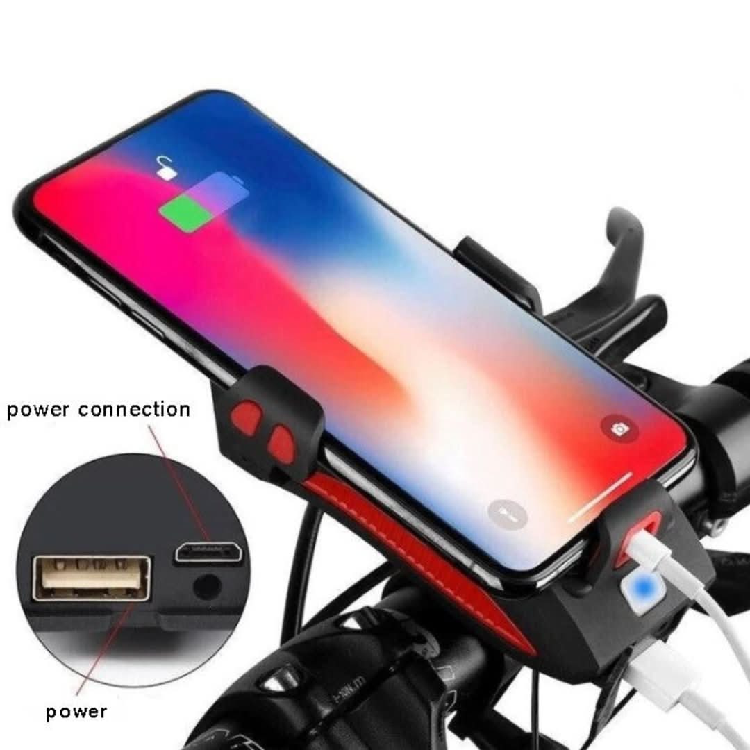 Soporte de teléfono móvil con luz de bicicleta-Phone Bracket-VyFlair