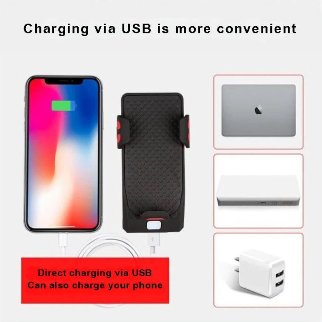 Soporte de teléfono móvil con luz de bicicleta-Phone Bracket-VyFlair