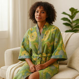 Manta de Algodón BloomEase – Patrón Floral Suave - VyFlair