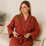 VeluBloom - Bata de Algodón Jacquard - Lujo y Confort - VyFlair