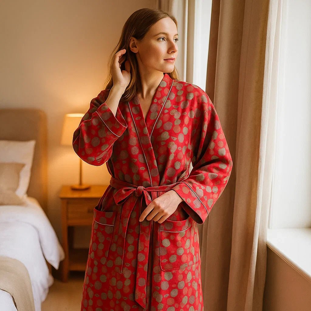 VeluBloom - Bata de Algodón Jacquard - Lujo y Confort - VyFlair