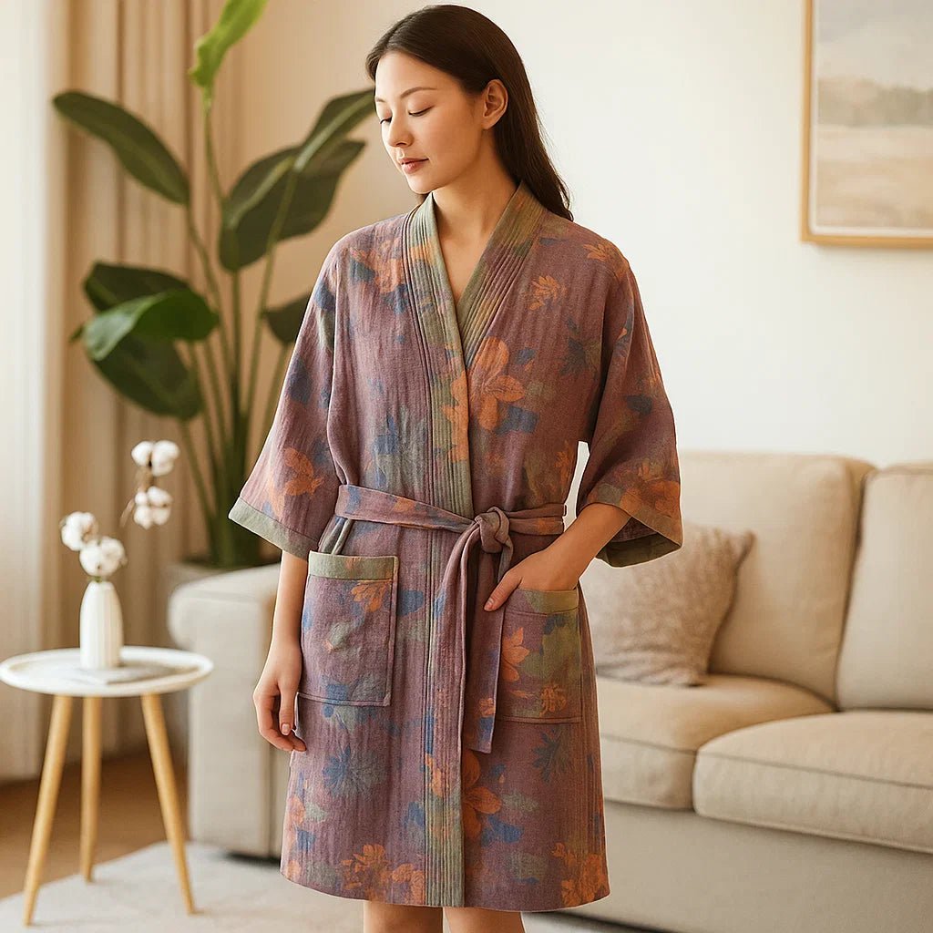 Bata Encanto de Palo de Rosa – Algodón de Lujo Atemporal - VyFlair