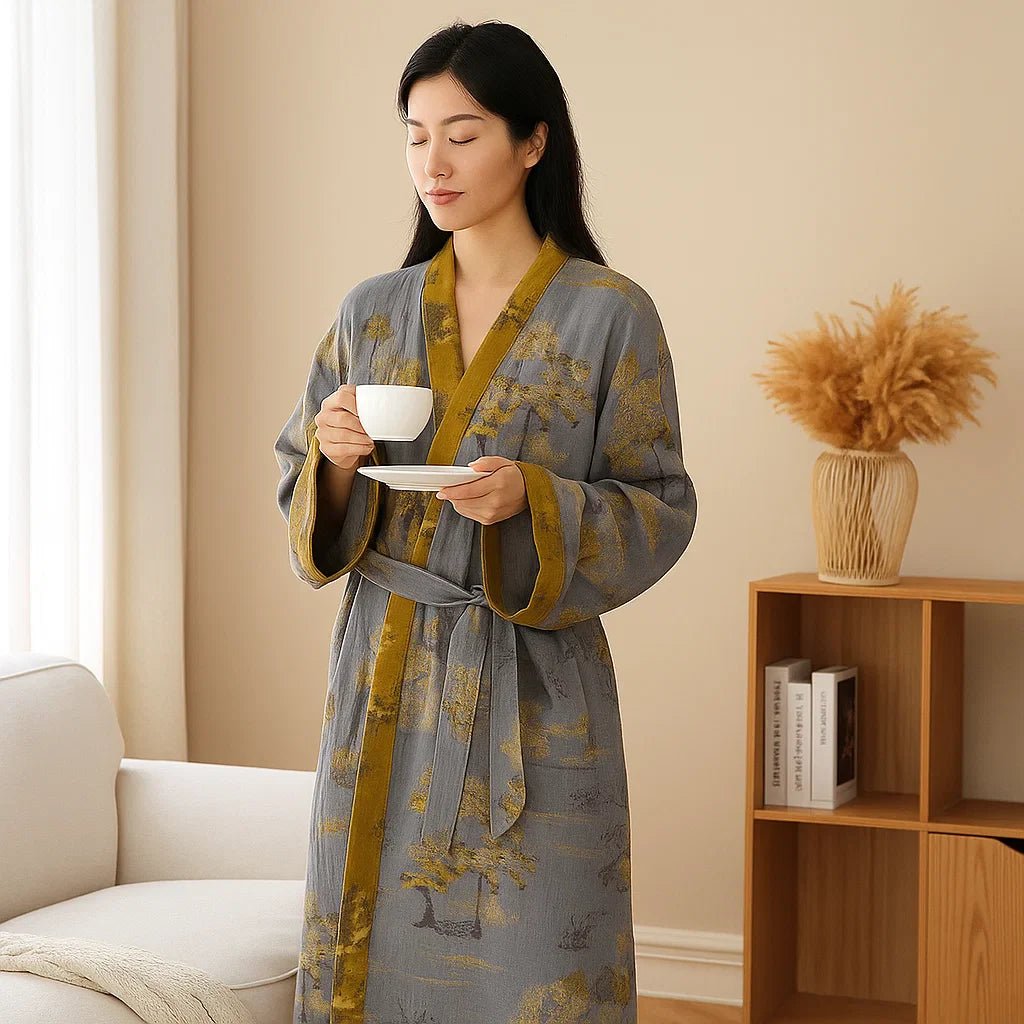 Kimono SereneCotton – Algodón de Lujo y Elegancia Natural - VyFlair