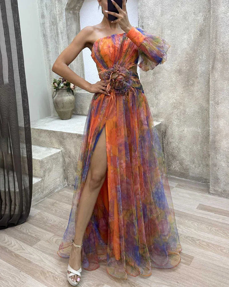 ElysianCharm - Elegante Vestido Off-Shoulder para un Look Cautivador