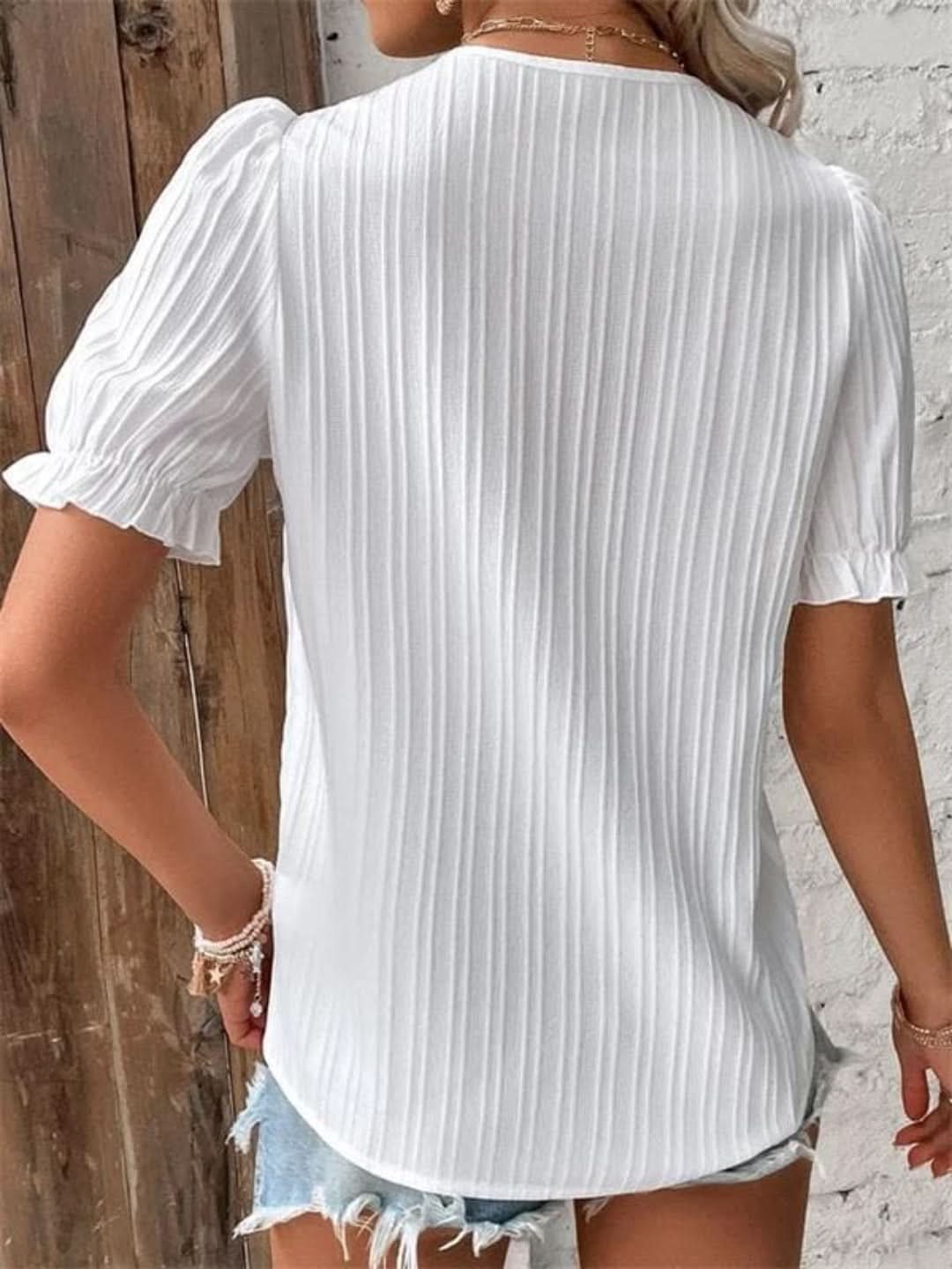 Modize - V-neck Elegant Shirt-Shirt-VyFlair