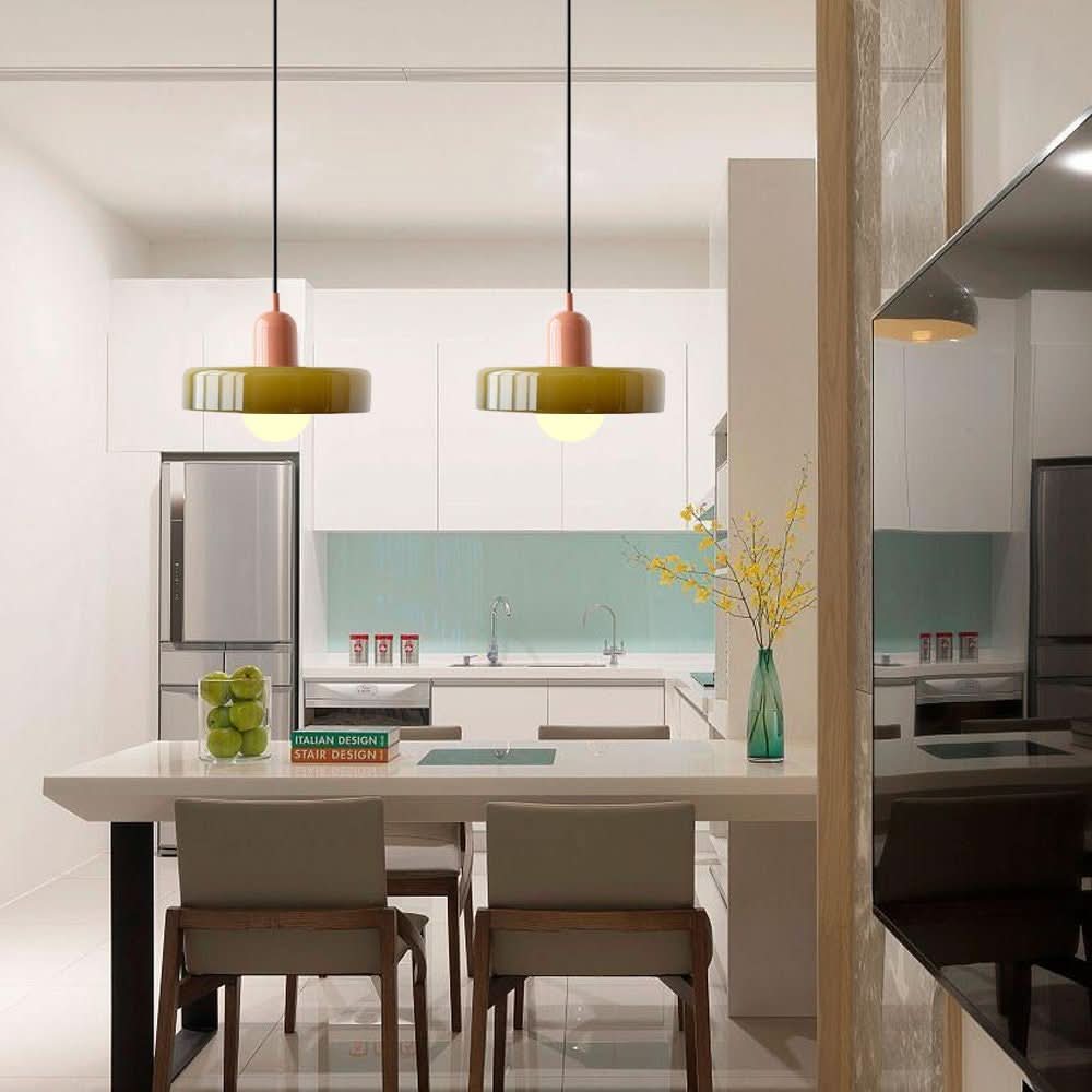 Lámpara colgante Bauhaus | Vidrio de color-Wall lamps & Ceiling lamps-VyFlair