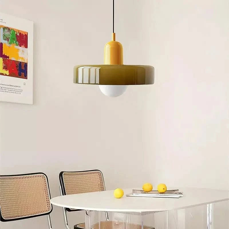 Lámpara colgante Bauhaus | Vidrio de color-Wall lamps & Ceiling lamps-VyFlair