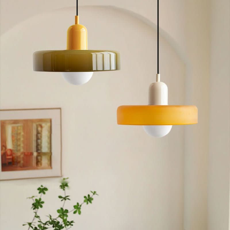 Lámpara colgante Bauhaus | Vidrio de color-Wall lamps & Ceiling lamps-VyFlair
