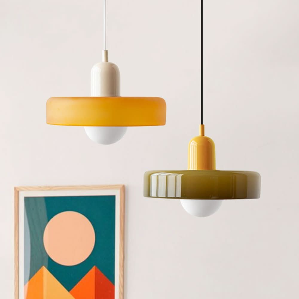 Lámpara colgante Bauhaus | Vidrio de color-Wall lamps & Ceiling lamps-VyFlair