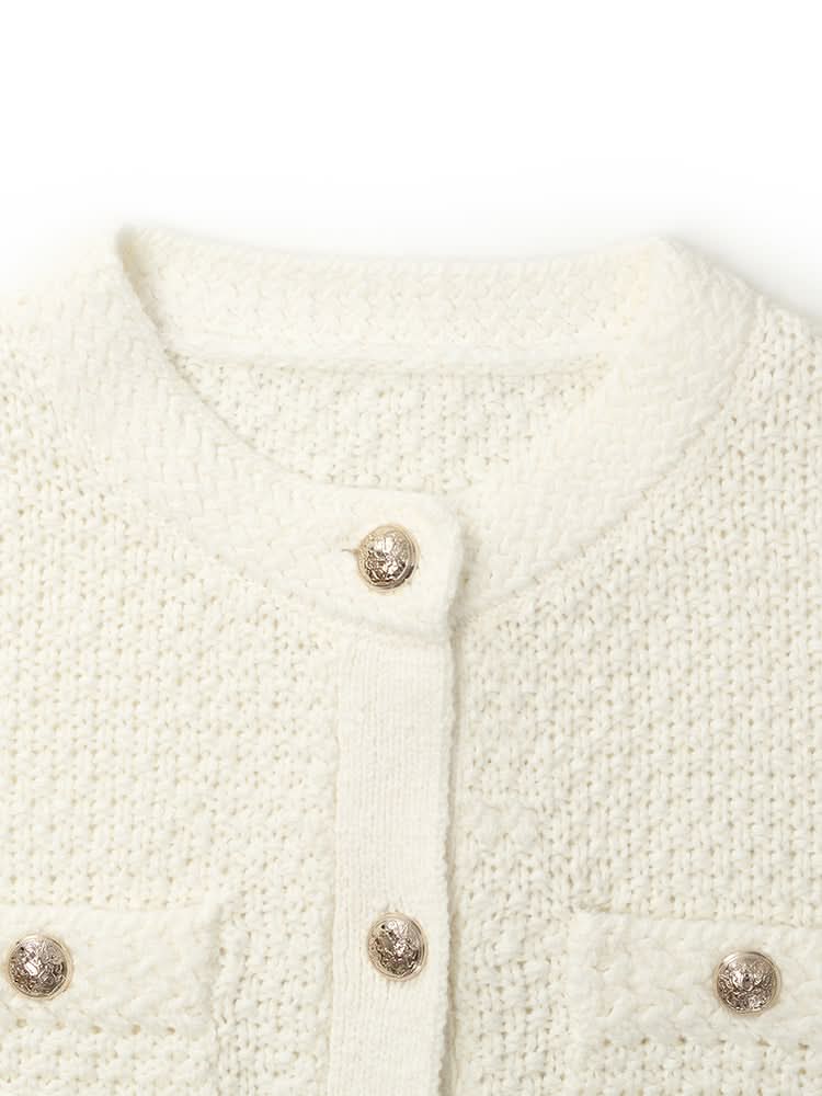 Cárdigan de punto - Trabajo abierto-Cardigan-VyFlair