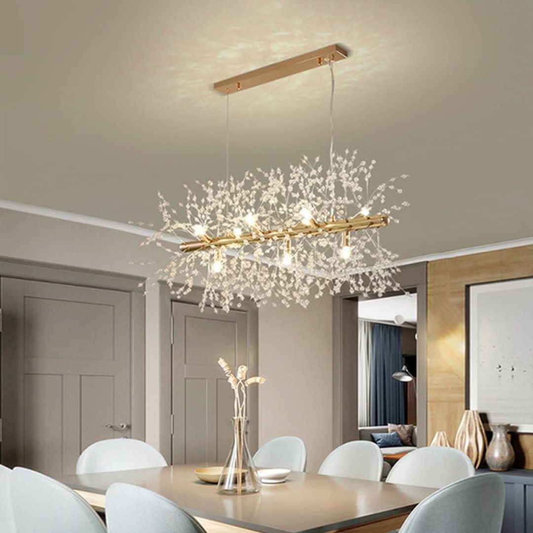 Luces colgantes de Lili Diseño LED White Gold Metal Sala de estar de comedor-Ceiling lamps-VyFlair