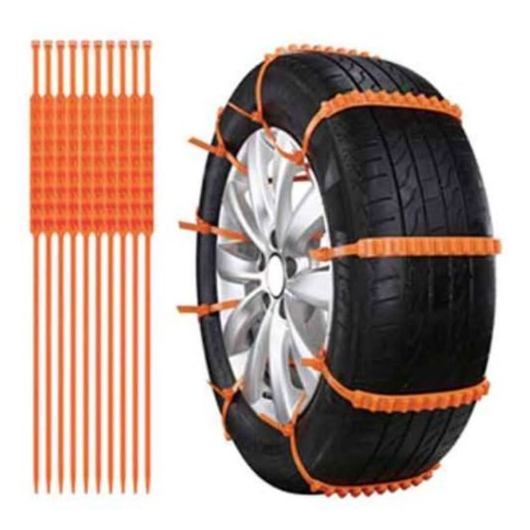 Los corbatas de nieve para los neumáticos del automóvil (10 piezas) | Cadena nocturna-safety-VyFlair