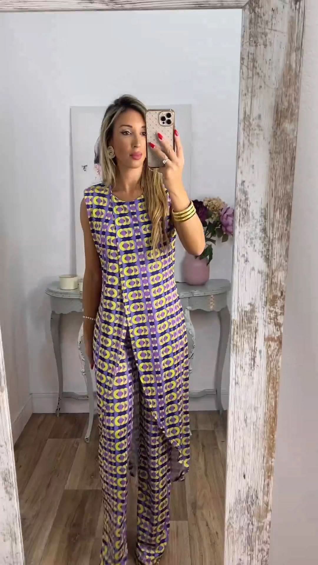 Bumala - traje cómodo impreso-comfy suit-VyFlair