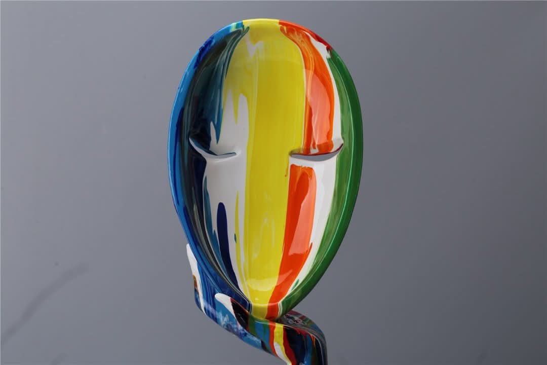 Vibrant Visisage - Estatua de cara colorida-decor-VyFlair