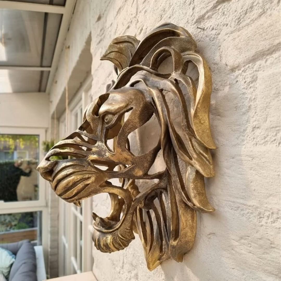 Estatua del león del oro: el poder y la elegancia se fusionaron-decor-VyFlair