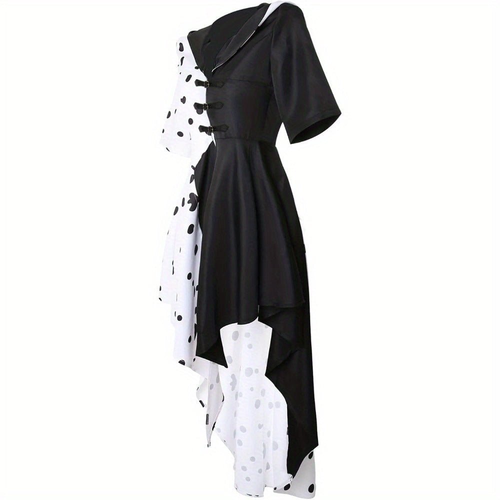 Vestido Halloween Mujer Dálmata Asimétrico con Capucha - VyFlair