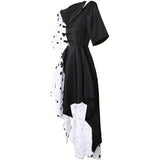 Vestido Halloween Mujer Dálmata Asimétrico con Capucha - VyFlair