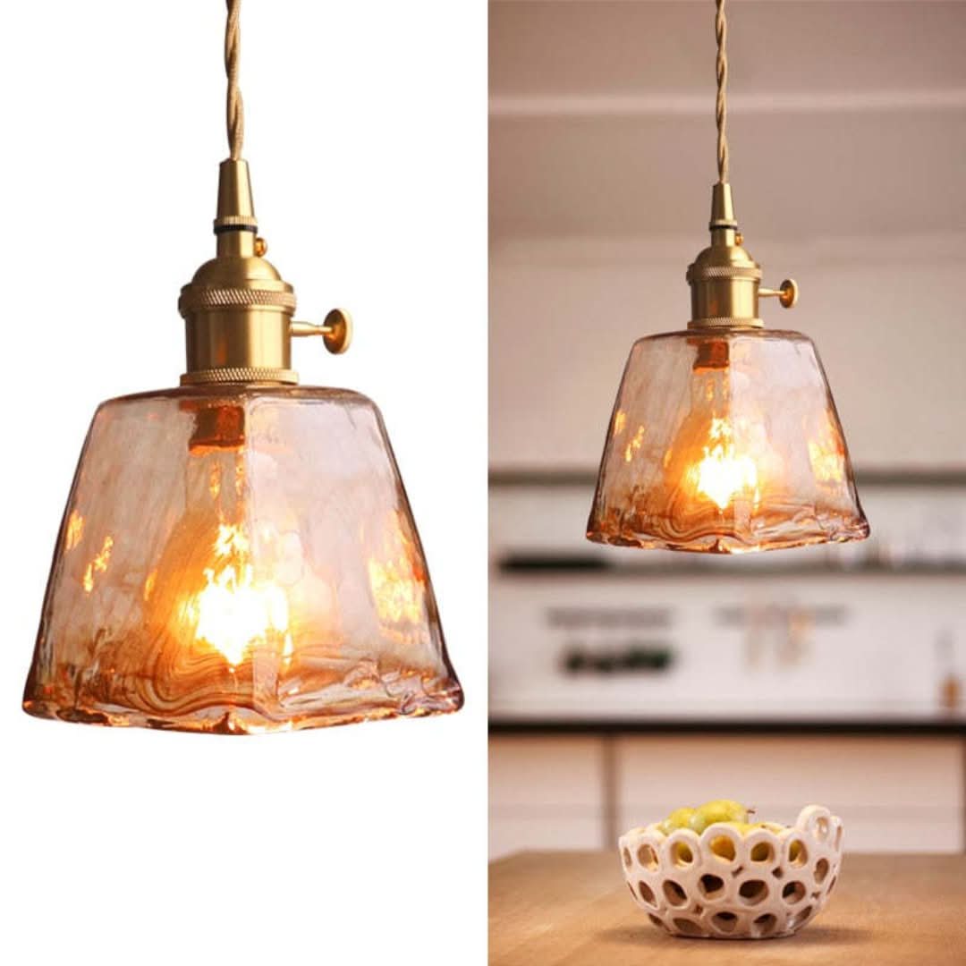 Levy lámparas colgantes de LED retro sala de estar dormitorio de vidrio de metal-Ceiling lamps-VyFlair