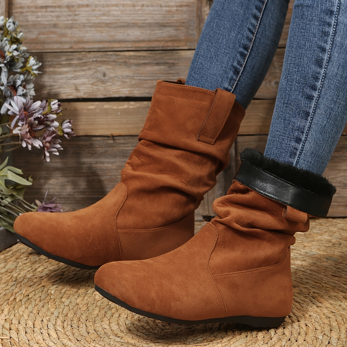 Botas de mujer - Forro suave - Calzado de invierno cálido-Zapatos - Mujer-VyFlair