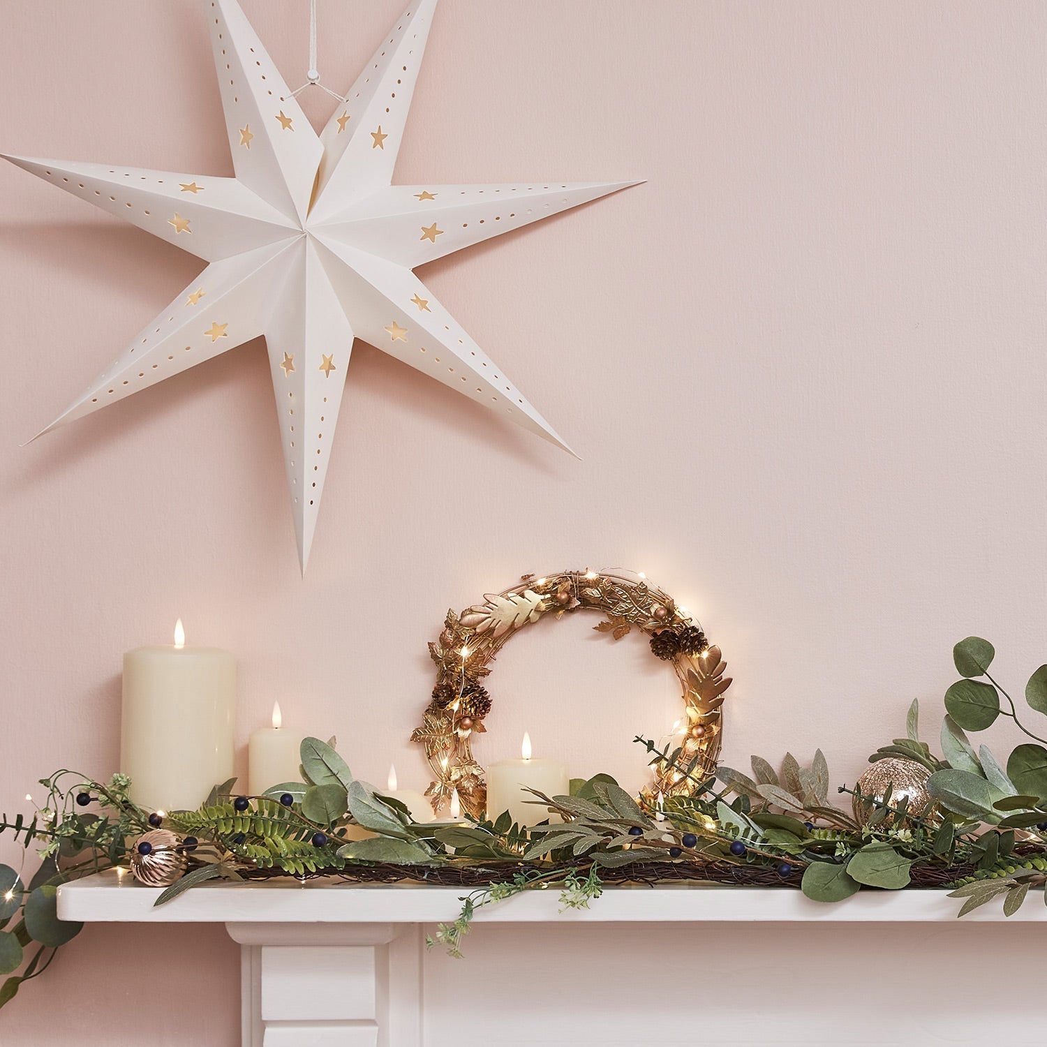 Juego de Luces de Estrella de Papel LED – Decoración Navideña con Brillo Cálido y Elegante