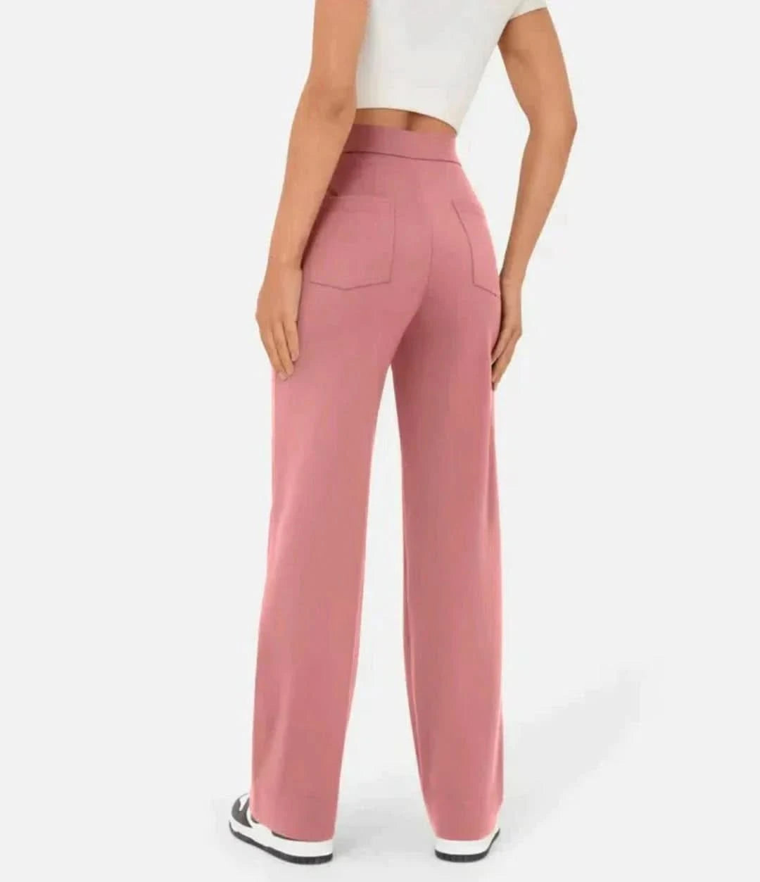 Moduza - pantalones elásticos de cintura alta-Elastic Trousers-VyFlair