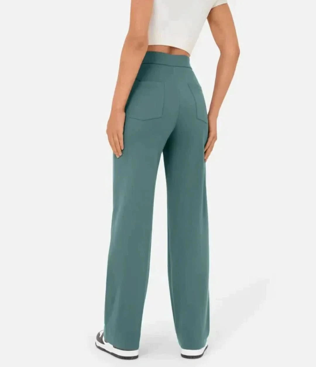 Moduza - pantalones elásticos de cintura alta-Elastic Trousers-VyFlair