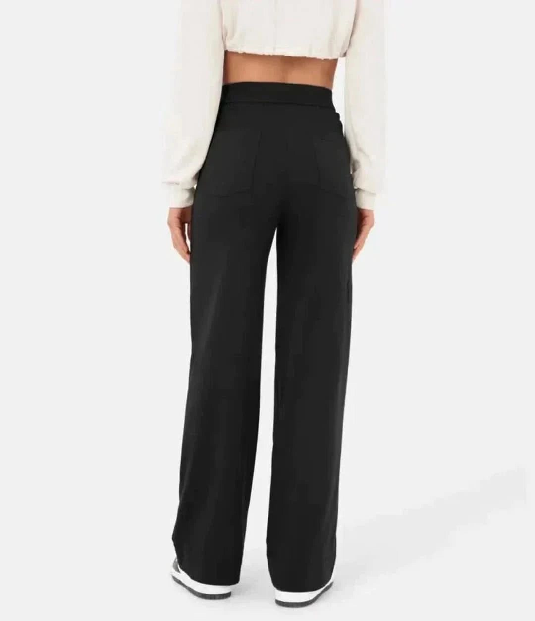 Moduza - pantalones elásticos de cintura alta-Elastic Trousers-VyFlair