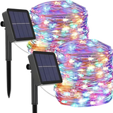 Solarne LED lampki na sznurze – wodoodorna zewnętrzna dekoracja świąteczna