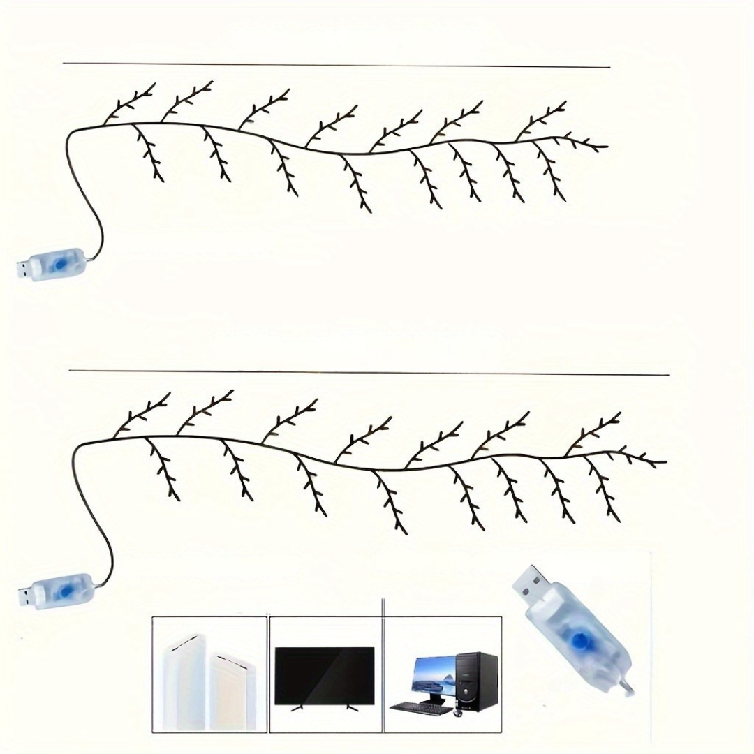 Lámpara de Pared LED Ramas de Sauce – Iluminación Decorativa con Alimentación USB