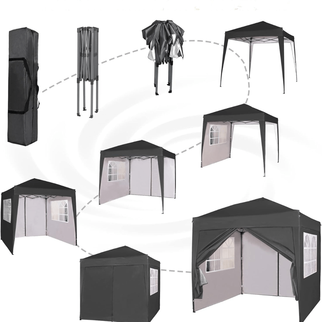 Carpa Gazebo Exterior Impermeable con Paneles Laterales - VyFlair