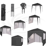 Carpa Gazebo Exterior Impermeable con Paneles Laterales - VyFlair