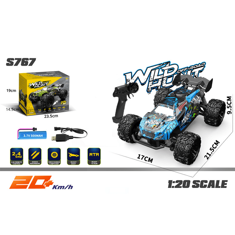 Camión Monstruo RC Todo Terreno Alta Velocidad 1:20 - VyFlair