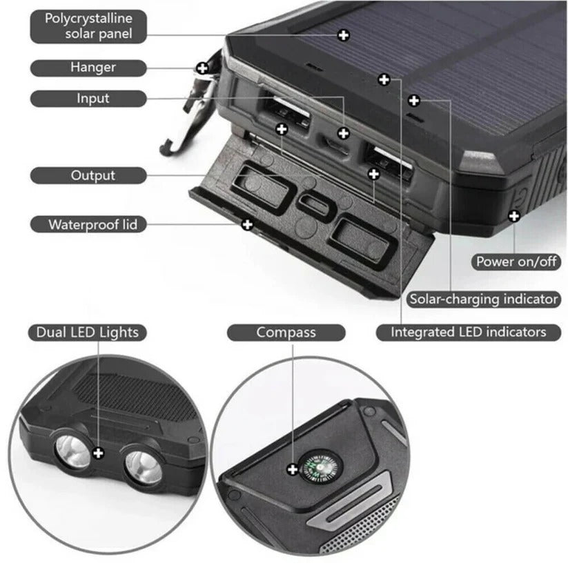 Batería Solar 500000mAh - Impermeable y Potente