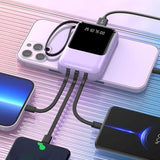 Power Bank 10000mAh Carga Rápida con Cables LED - VyFlair