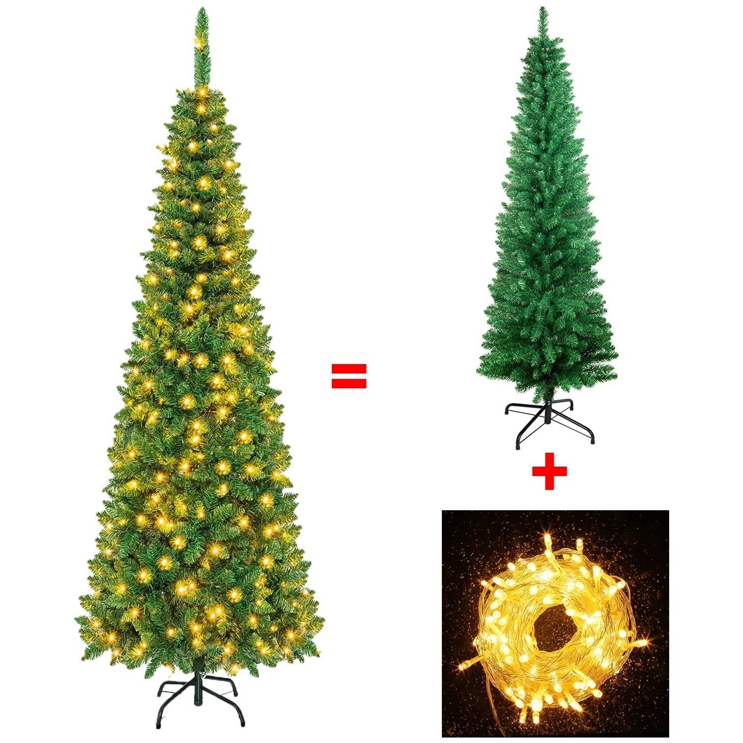 Árbol de Navidad de 7 pies con luces LED