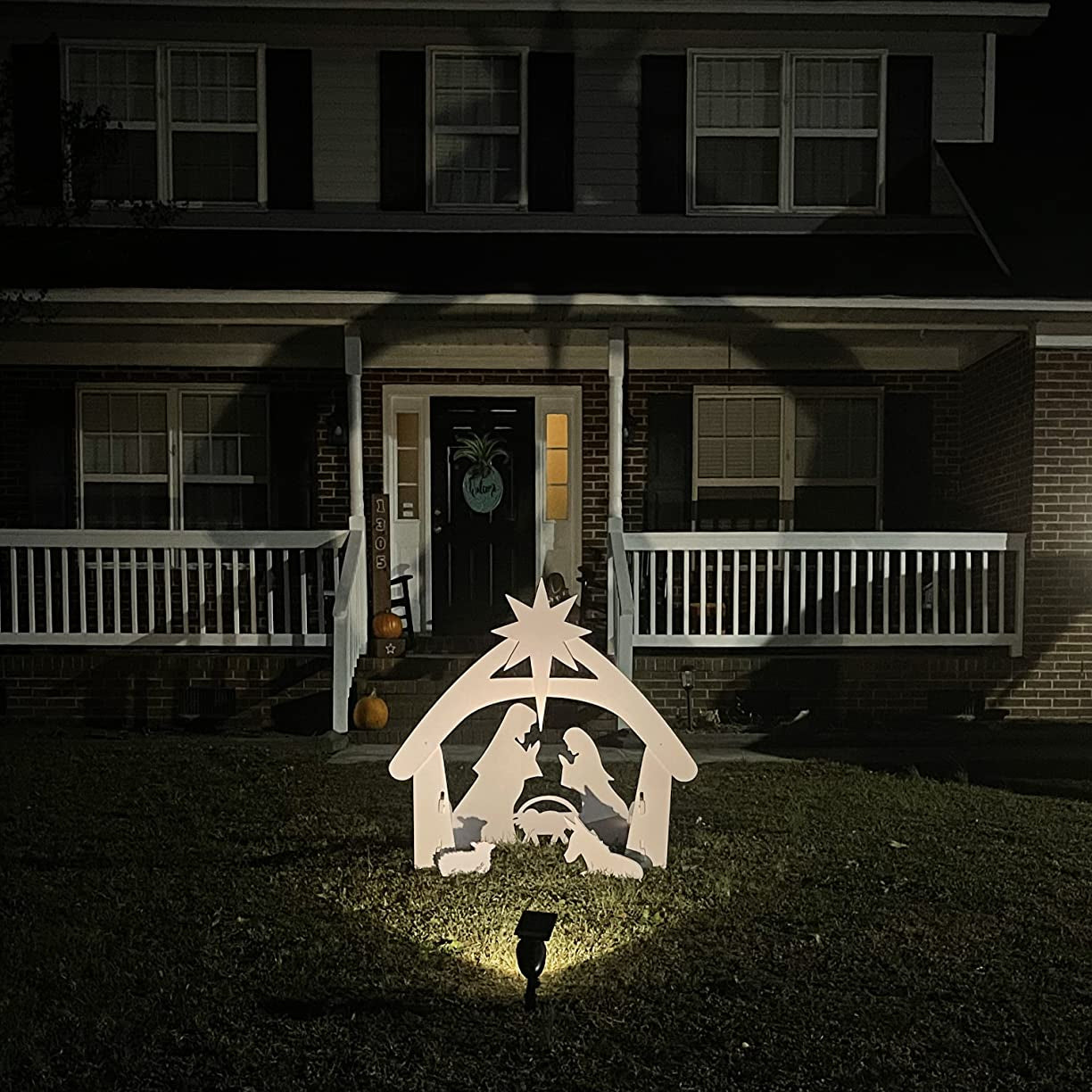 Escena de Natividad para Exteriores – Silueta Navideña Resistente a la Intemperie