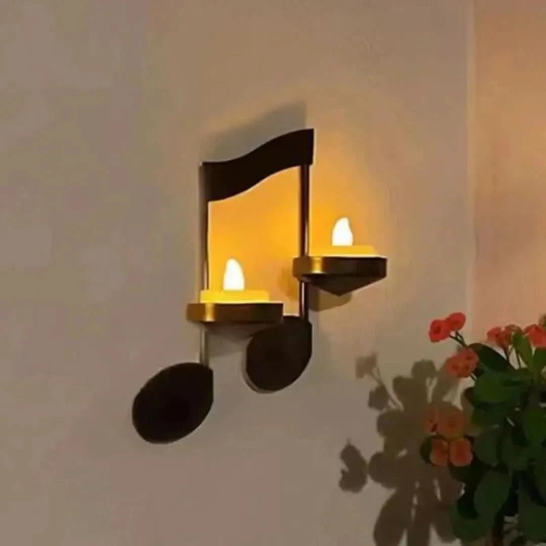 Candelabro con notas musicales-decor-VyFlair