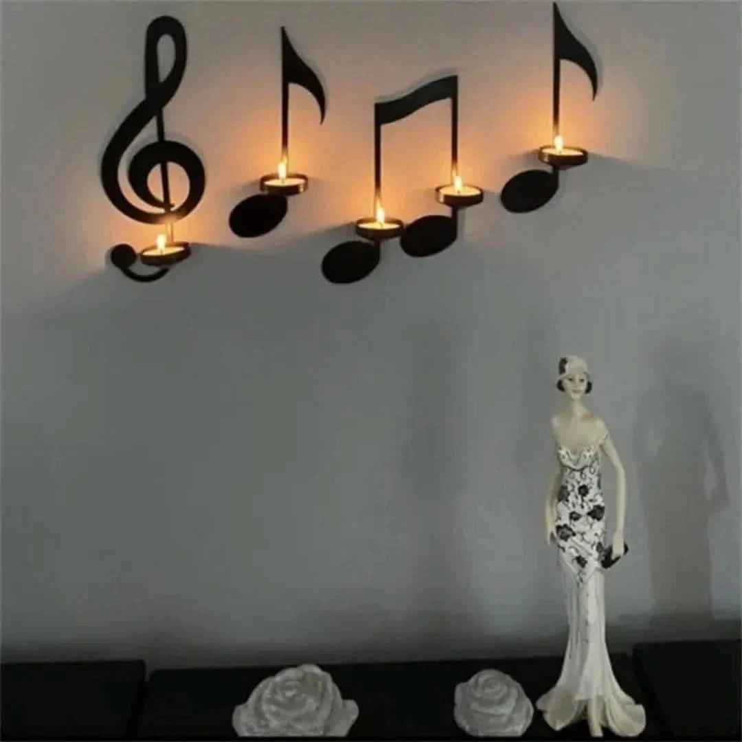 Candelabro con notas musicales-decor-VyFlair