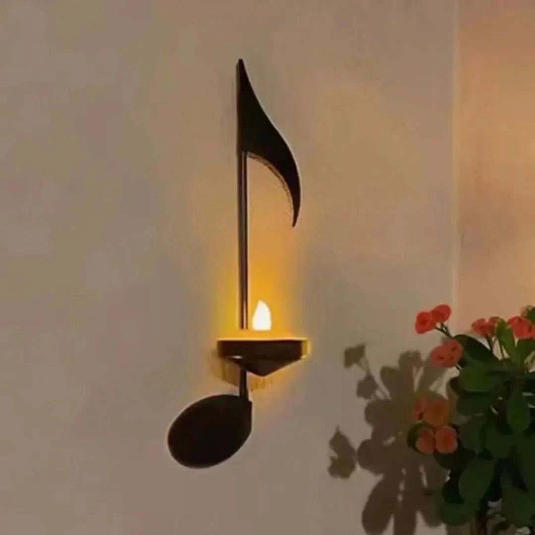 Candelabro con notas musicales-decor-VyFlair
