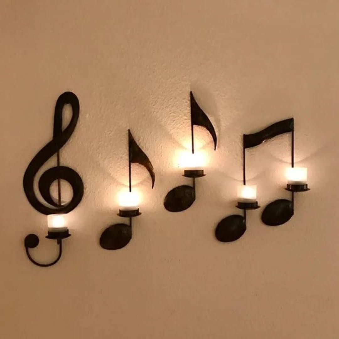 Candelabro con notas musicales-decor-VyFlair
