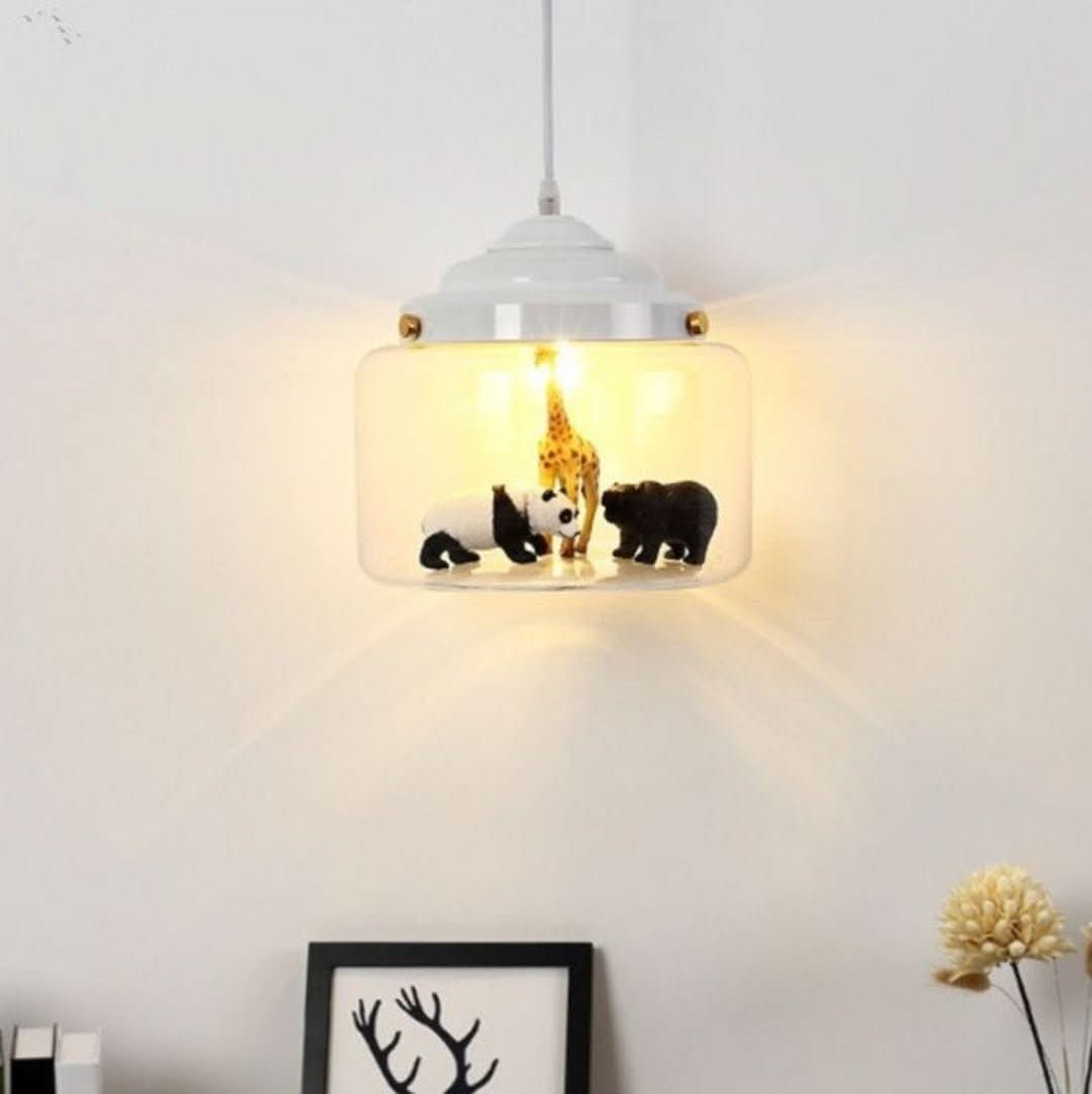 Little Zoo | Lámpara colgante con sombra de vidrio-Lamps-VyFlair